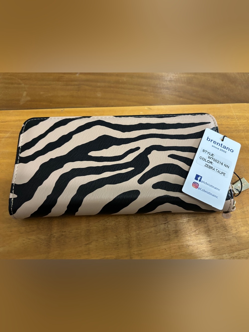 Brentano Zebra Print Wallet/Wristlet